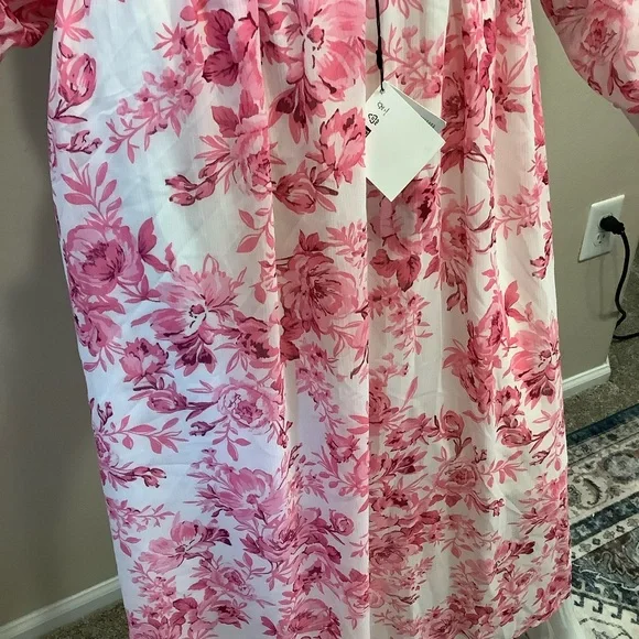 NWT Zara Floral Pink Maxi Dress - Picture 8 of 10